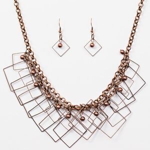 The Square Off - Copper Necklace Set